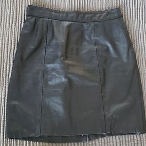 Genuine 100% black leather skirt